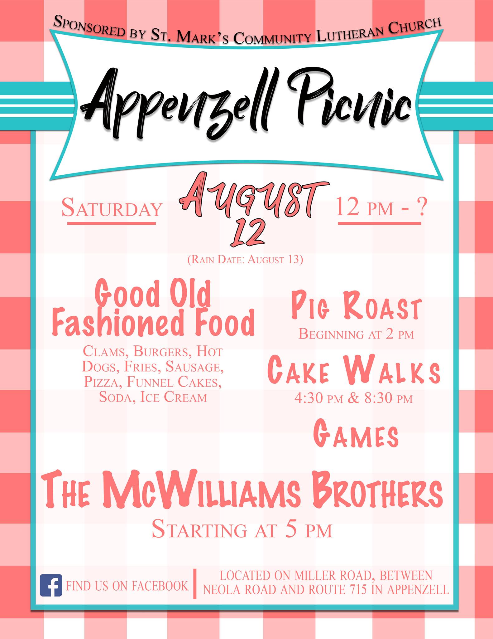 2017 Appenzell Picnic August 12th, 2017 12:00 pm Appenzell – The West End  Reporter