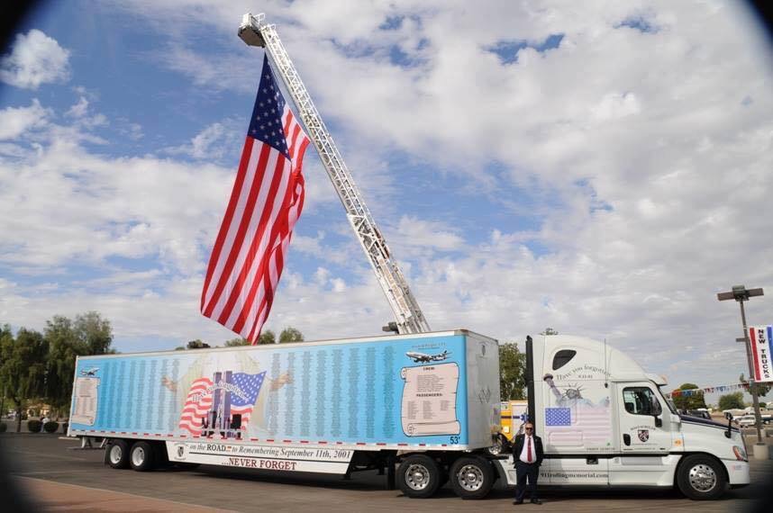 James Hagner's 9/11 Rolling Memorial Tractor Trailer Pull Benefiting First Responders from 9-11!! at ESU