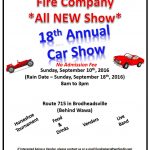 West End Volunteer Fire Co's 18th Annual Car Show September 10th 2016