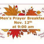 Reeders United Methodist Church Men's Prayer Breakfast Nov 12th 9:00 am