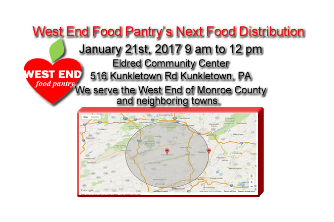 The West End Food Pantry Distribution at the Eldred Township Community Center Jan 21st 2017