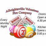 Albrightsville Fire Company's Weekly Bingo April 1st 6:30 pm to 10:30 pm