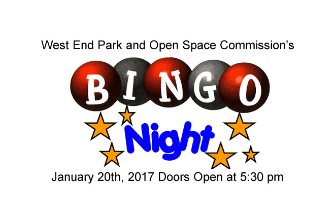 West End Park and Open Space Commission's BINGO Night in the Park Jan 20th, 2017