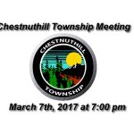 Chestnuthill Township Meeting March 7th, 2017 at 7 pm in Brodheadsville