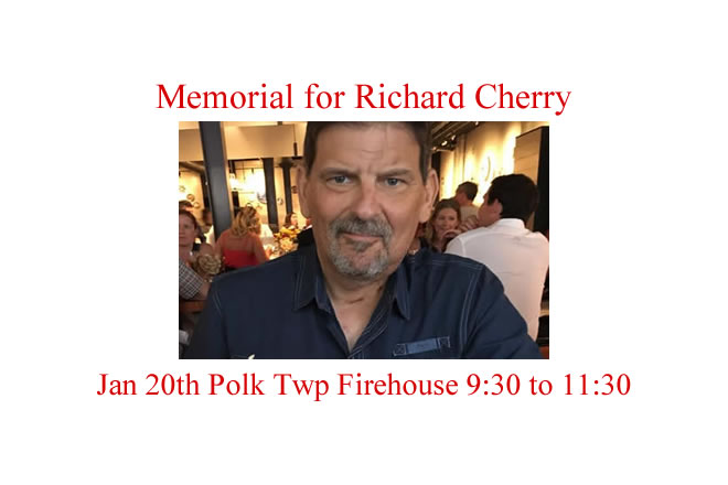 Memorial Service for Richard Cherry Owner of Cherry's Sunset Family Restaurant Jan 20th