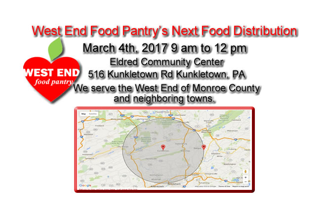 The West End Food Pantry Distribution at the Eldred Township Community Center March 4th 2017