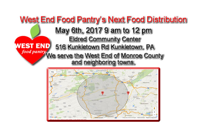 The West End Food Pantry Distribution at the Eldred Township Community Center May 6th 2017