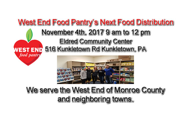 The West End Food Pantry Distribution at the Eldred Township Community Center Nov 4th 2017