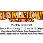 Kunkletown Volunteer Fire Company's Monthly Breakfast April 2nd 7:30 am to 12:00 pm