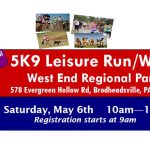 5K9 Trail Leisure Run/Walk at the West End Regional Park on Saturday, May 6 from 10am to 1pm