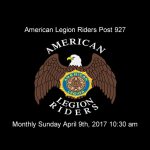 American Legion Riders Post 927 Meeting April 9th, 2017 10:30 am