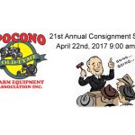 Pocono Old-Tyme Farm Equipment Association Consignment Sale April 22nd 2017 9:00 am