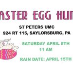 Community Easter Egg Hunt at St. Peter's UMC April 8th 11:00 am Saylorsburg