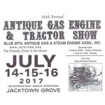 46th Annual Antique Gas Engine and Tractor Show at the Jacktown Grove July 14th, 15th and 16th!