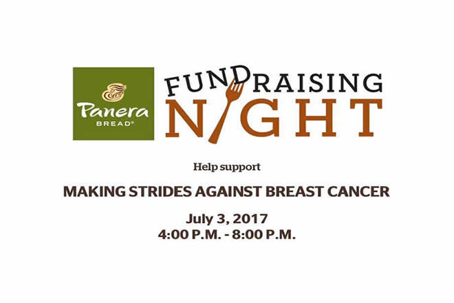 American Cancer Society Fundraiser at Panera Bread July 3rd, 2017 4:00 pm to 6:00 pm Stroudsburg