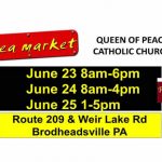 Our Lady Queen of Peace 3 Day Flea Market Brodheadsville June 23rd, 24th and 25th, 2017