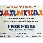 Wind Gap Fire Co. Carnival June 29th, 30th and July 1st 2017