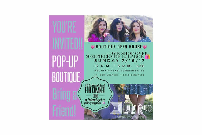 LuLaroe Pop-up Boutique July 16th, 2017 12:00 pm to 5:00 pm